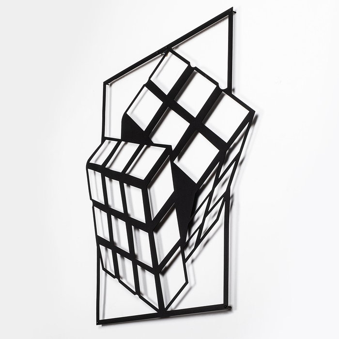 Wallity Rubik's Cube Escultura de pared negra